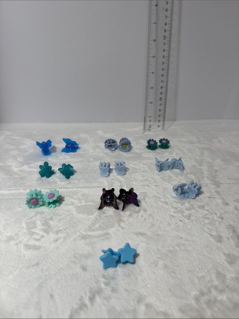 Mini hair clips blue lot of 10 hair claw clips mini flowers and butterfly’s